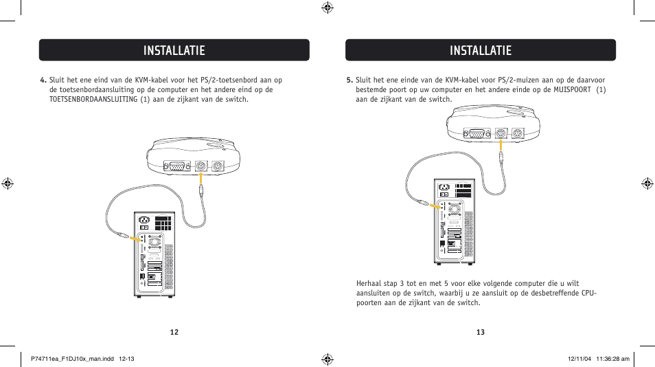 Installatie | Belkin F1DJ104P-B User Manual | Page 51 / 87