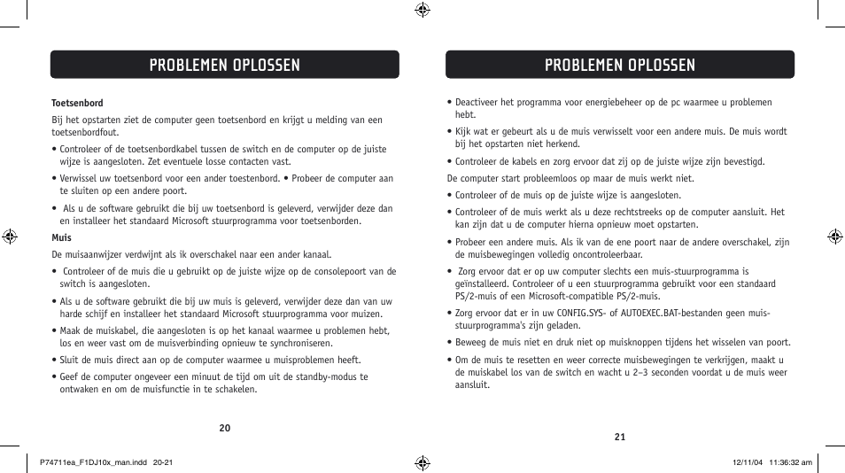 Problemen oplossen | Belkin F1DJ104P-B User Manual | Page 55 / 87
