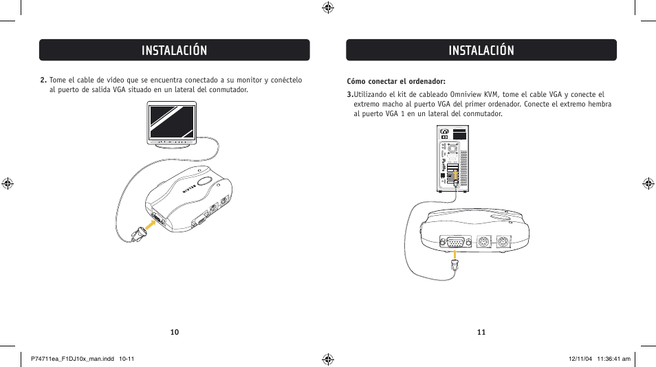 Instalación | Belkin F1DJ104P-B User Manual | Page 64 / 87