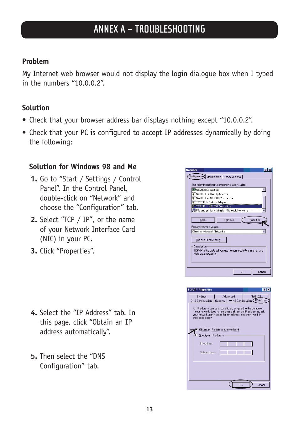 Annex a – troubleshooting | Belkin F5D5730au User Manual | Page 16 / 23