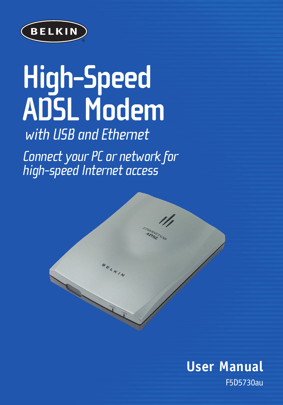 High-speed adsl modem | Belkin F5D5730au User Manual | Page 2 / 23