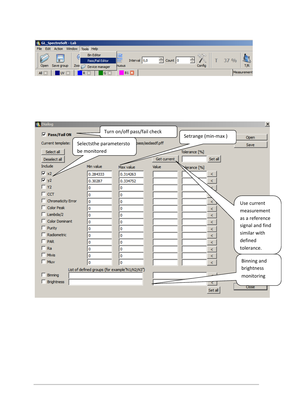 Gossen GL SpectroSoft User Manual | Page 33 / 36