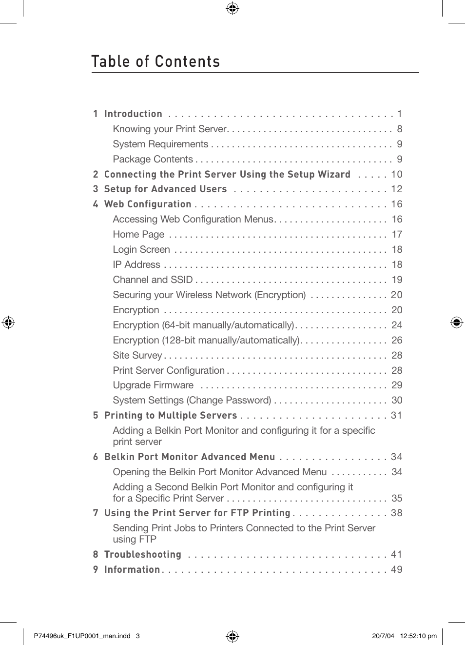 Belkin F1UP0001 User Manual | Page 2 / 53