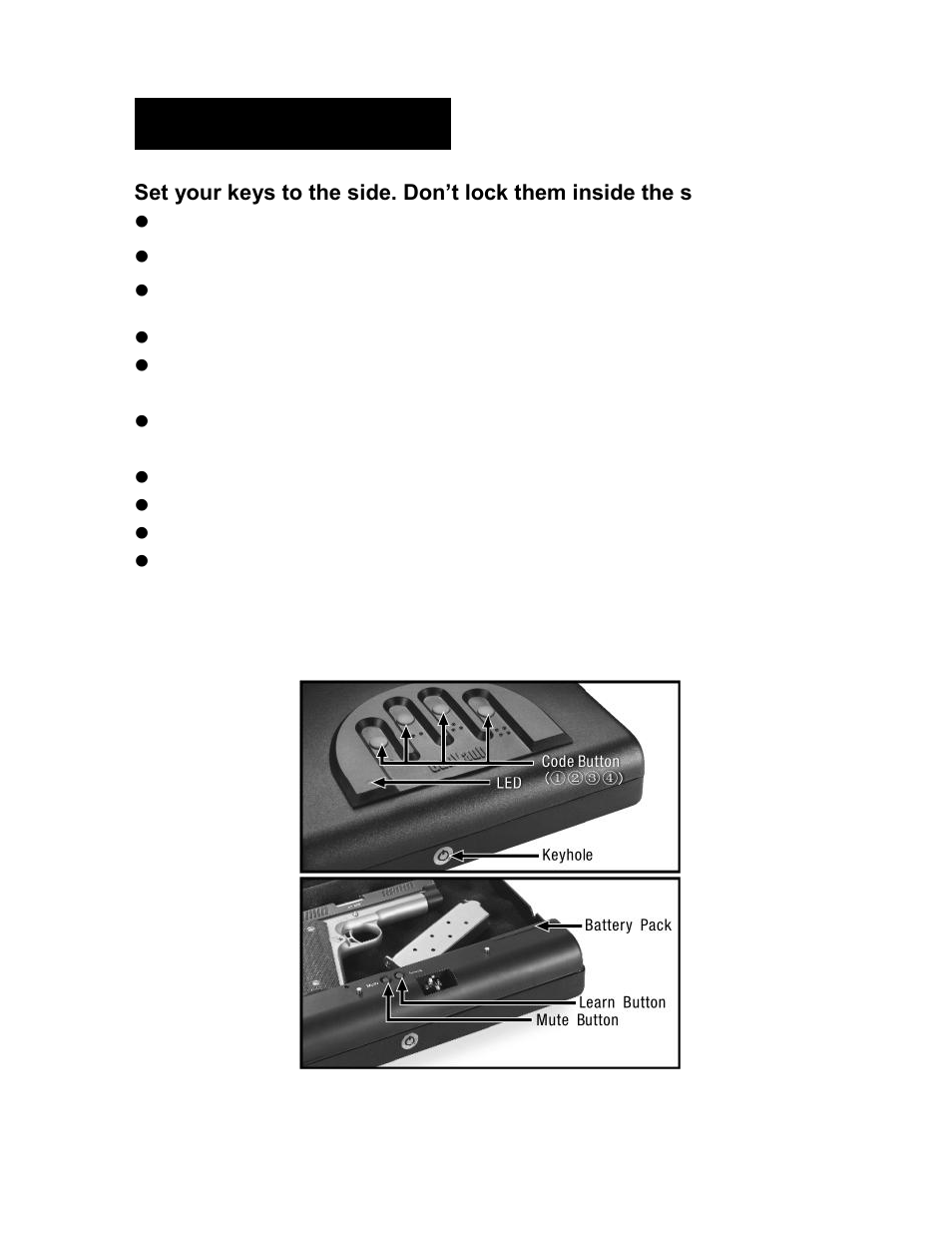 Getting started | GunVault MV 500 User Manual | Page 3 / 8