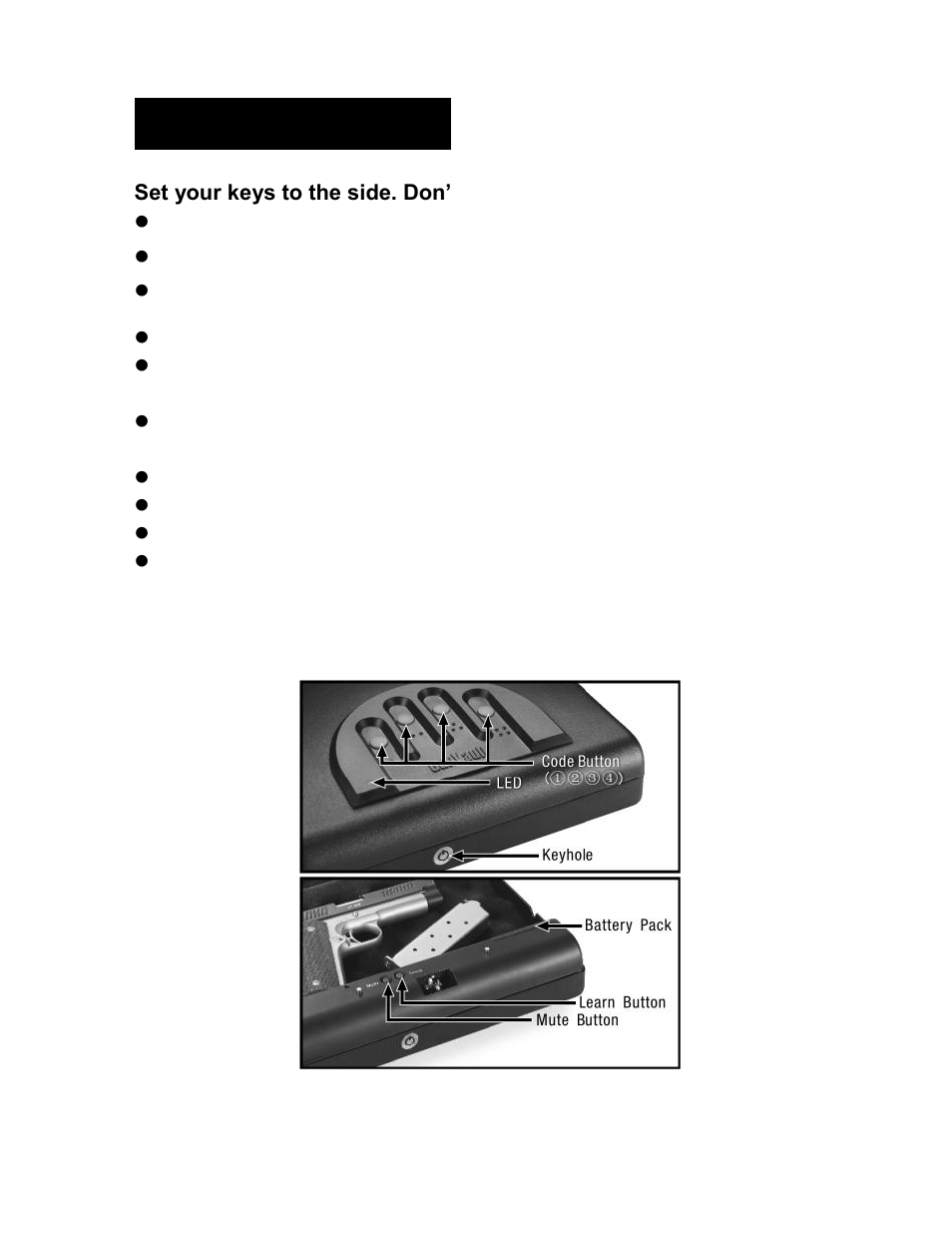 Getting started | GunVault MV 1000 User Manual | Page 3 / 8