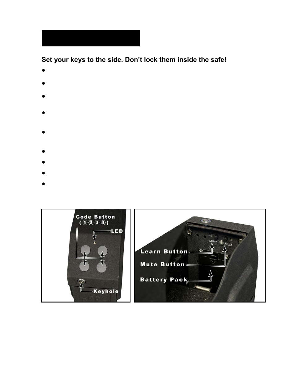Getting started | GunVault SV 500 User Manual | Page 3 / 12