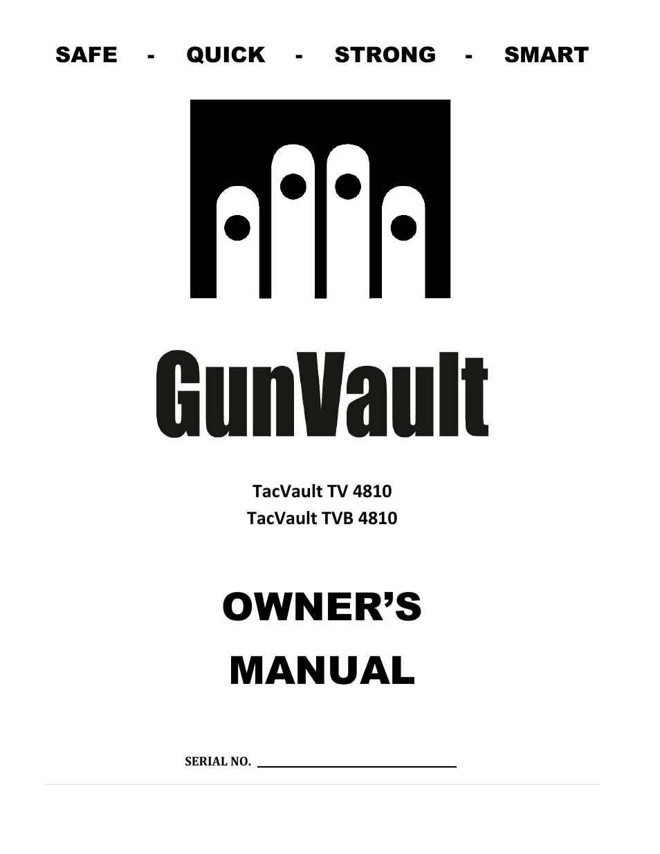 GunVault TVB 4810 User Manual | 16 pages
