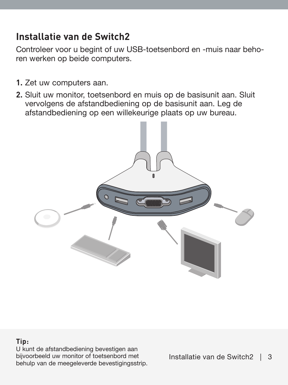 Installatie van de switch2 | Belkin F1DF102UEA User Manual | Page 22 / 40