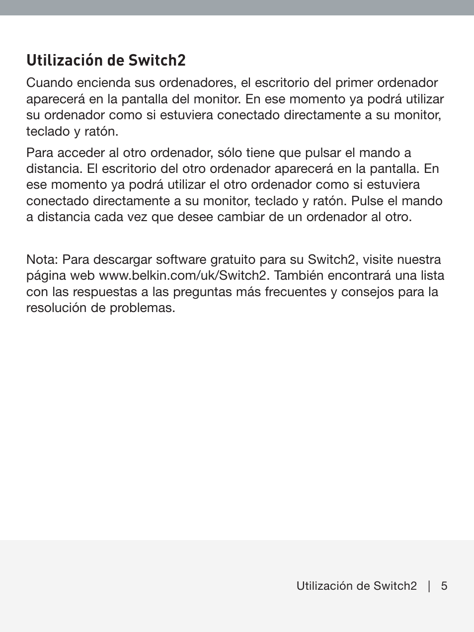Utilización de switch2 | Belkin F1DF102UEA User Manual | Page 30 / 40