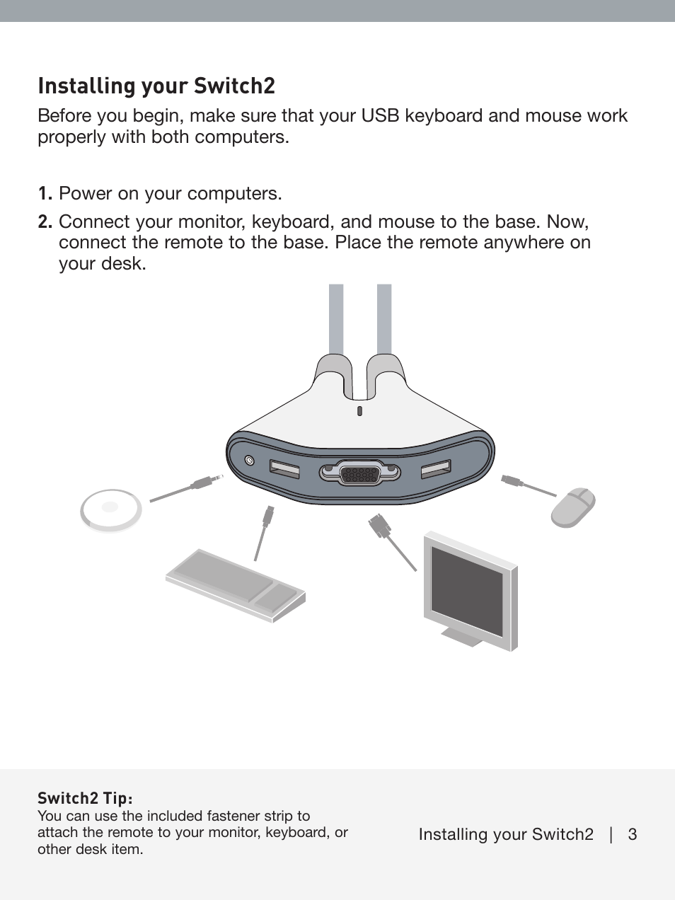 Installing your switch2 | Belkin F1DF102UEA User Manual | Page 4 / 40