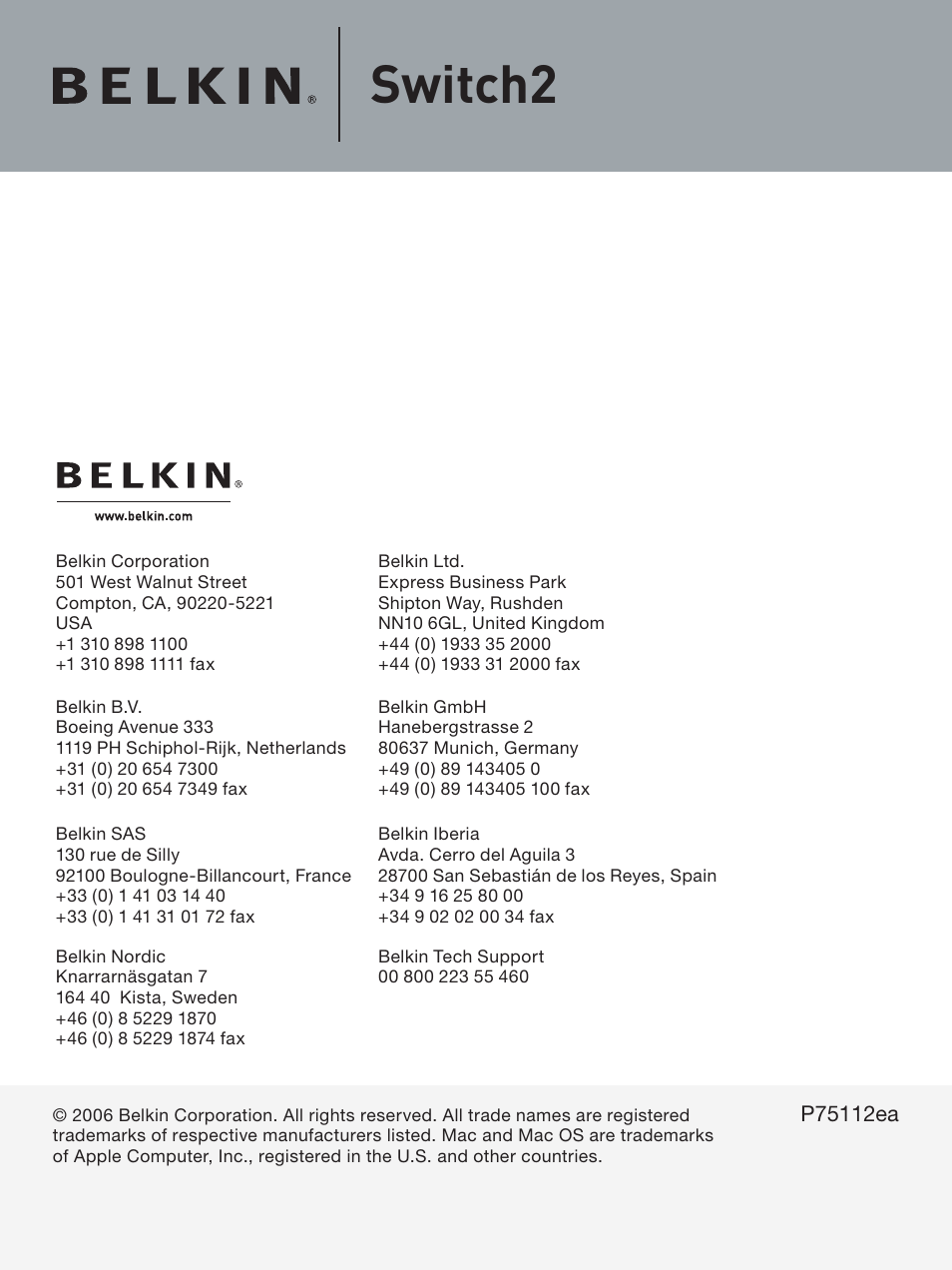 Switch2 | Belkin F1DF102UEA User Manual | Page 40 / 40