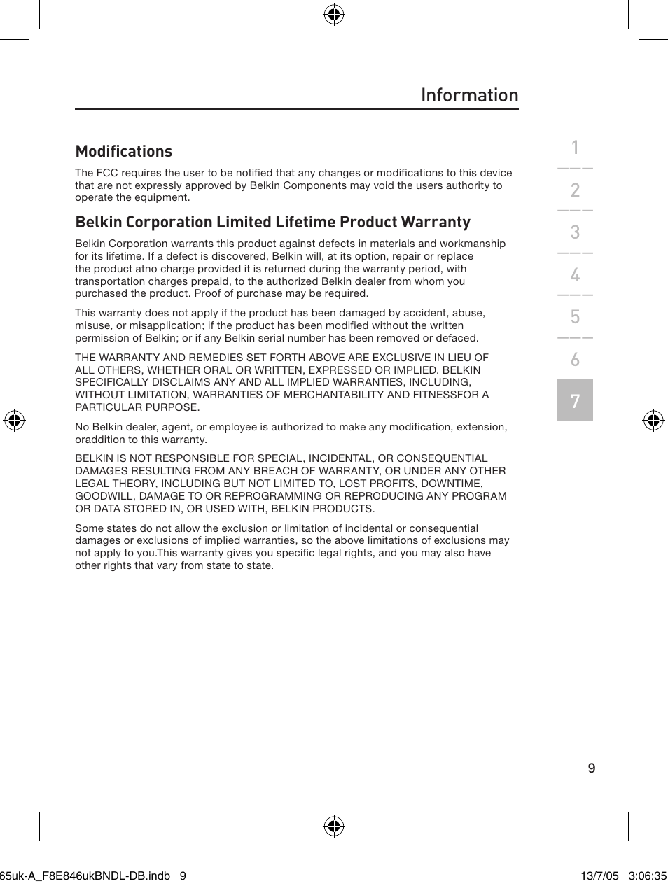 Information | Belkin F8E846UKBNDL-DB User Manual | Page 13 / 14