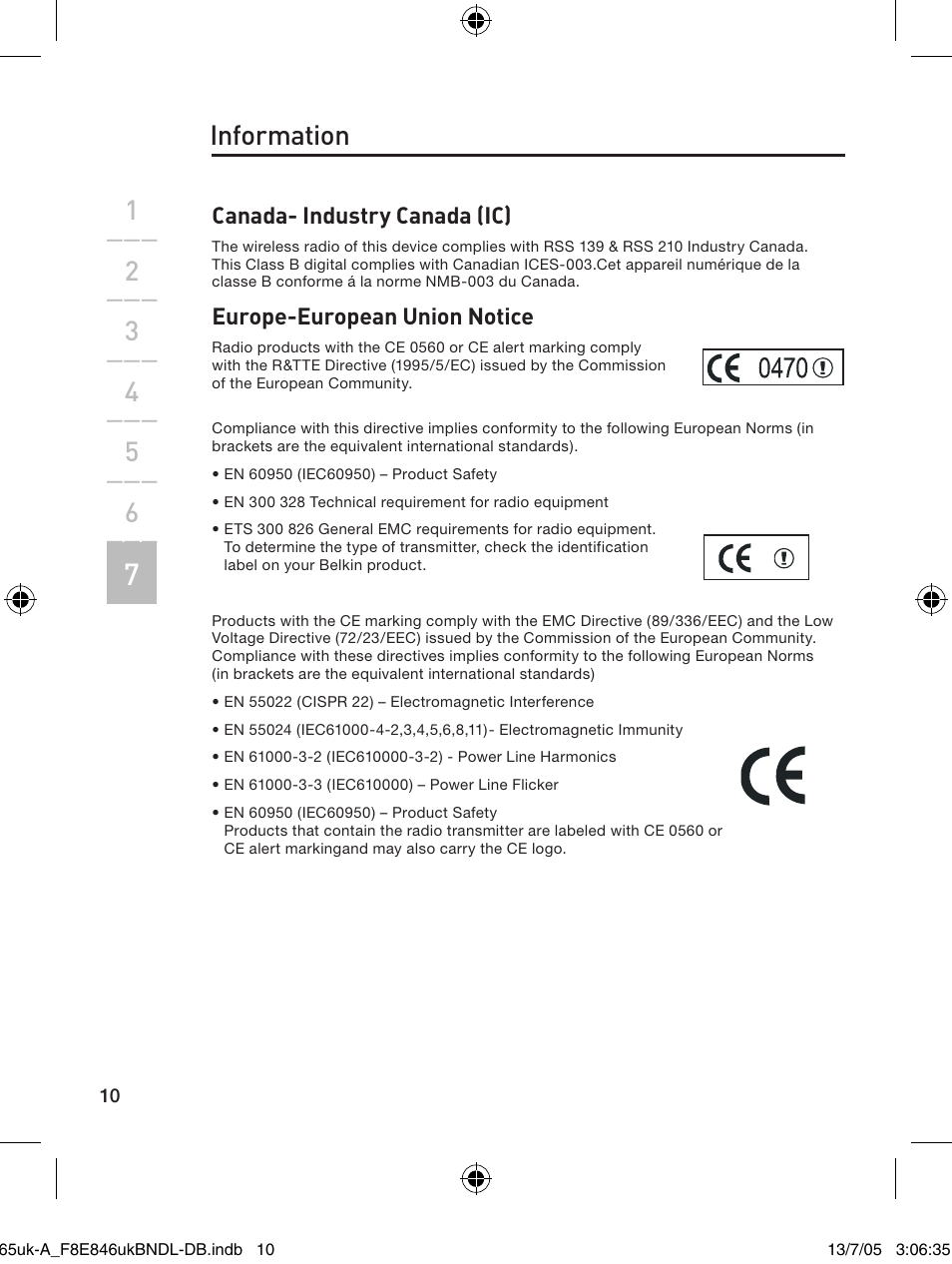 Information | Belkin F8E846UKBNDL-DB User Manual | Page 14 / 14