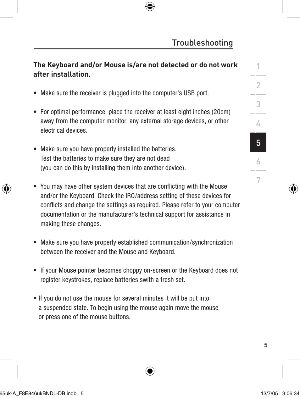 5troubleshooting | Belkin F8E846UKBNDL-DB User Manual | Page 9 / 14