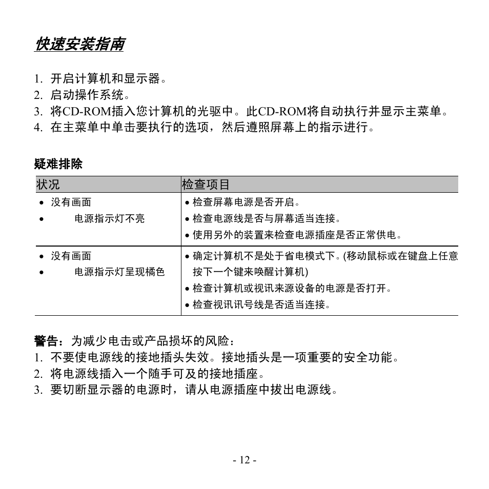 快速安装指南 | Hanns.G HL196 User Manual | Page 13 / 22