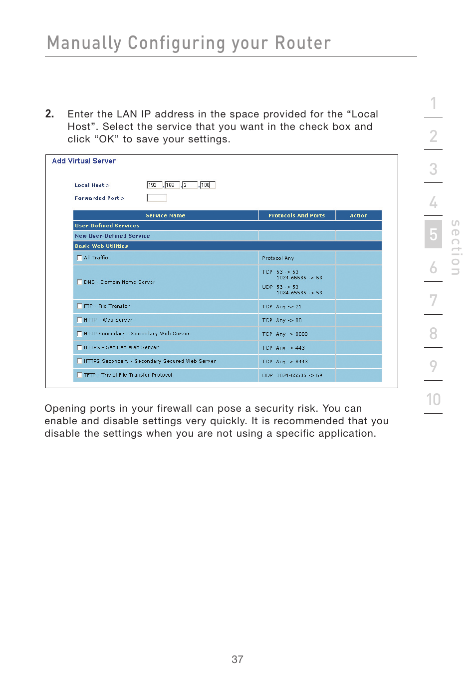 Manually configuring your router | Belkin F5D7632UK4 User Manual | Page 39 / 90