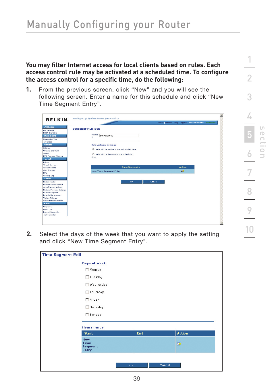 Manually configuring your router | Belkin F5D7632UK4 User Manual | Page 41 / 90