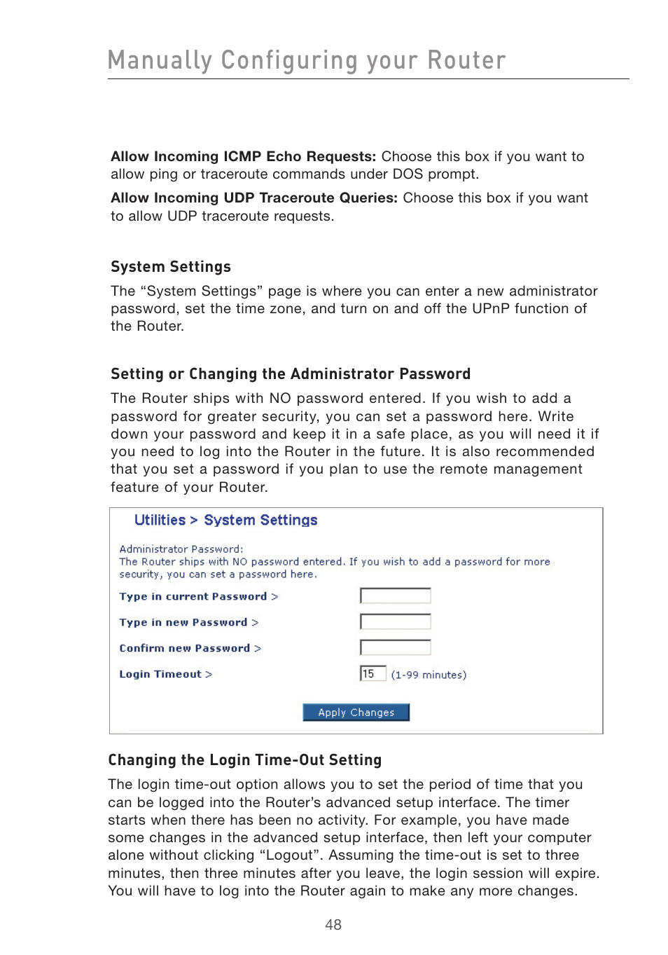 Manually configuring your router | Belkin F5D7632UK4 User Manual | Page 50 / 90