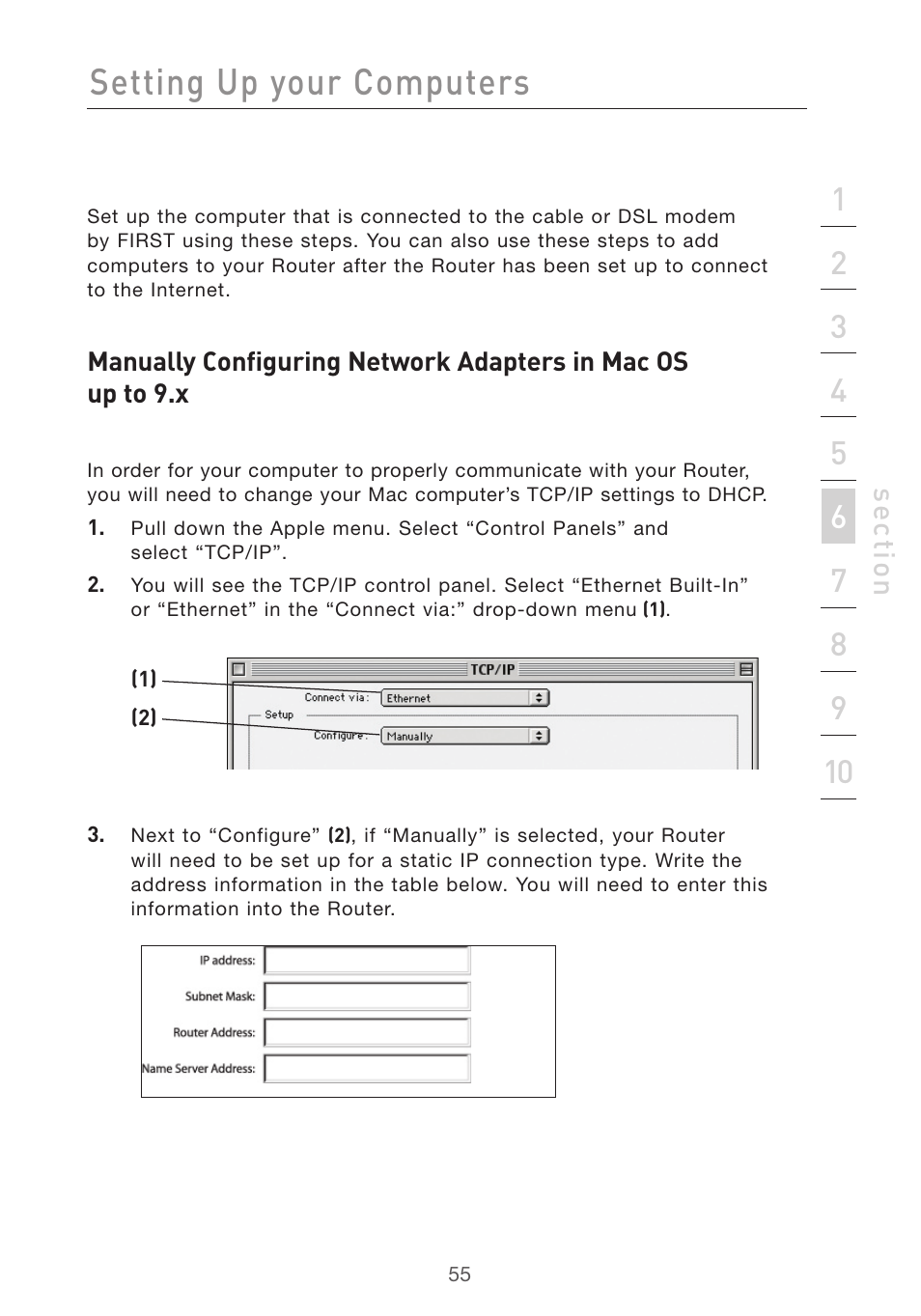 Setting up your computers | Belkin F5D7632UK4 User Manual | Page 57 / 90