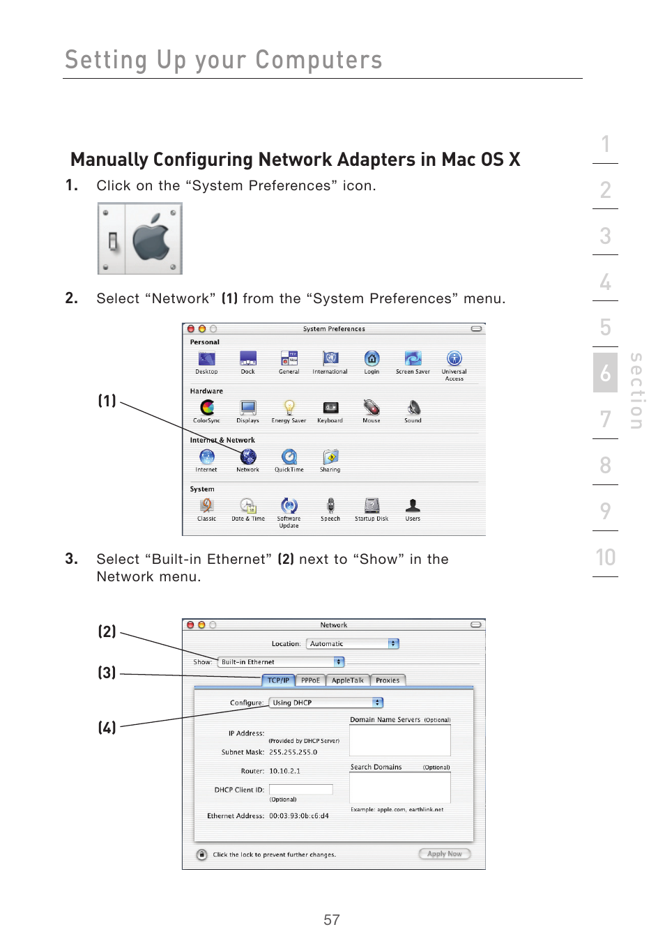 Setting up your computers | Belkin F5D7632UK4 User Manual | Page 59 / 90