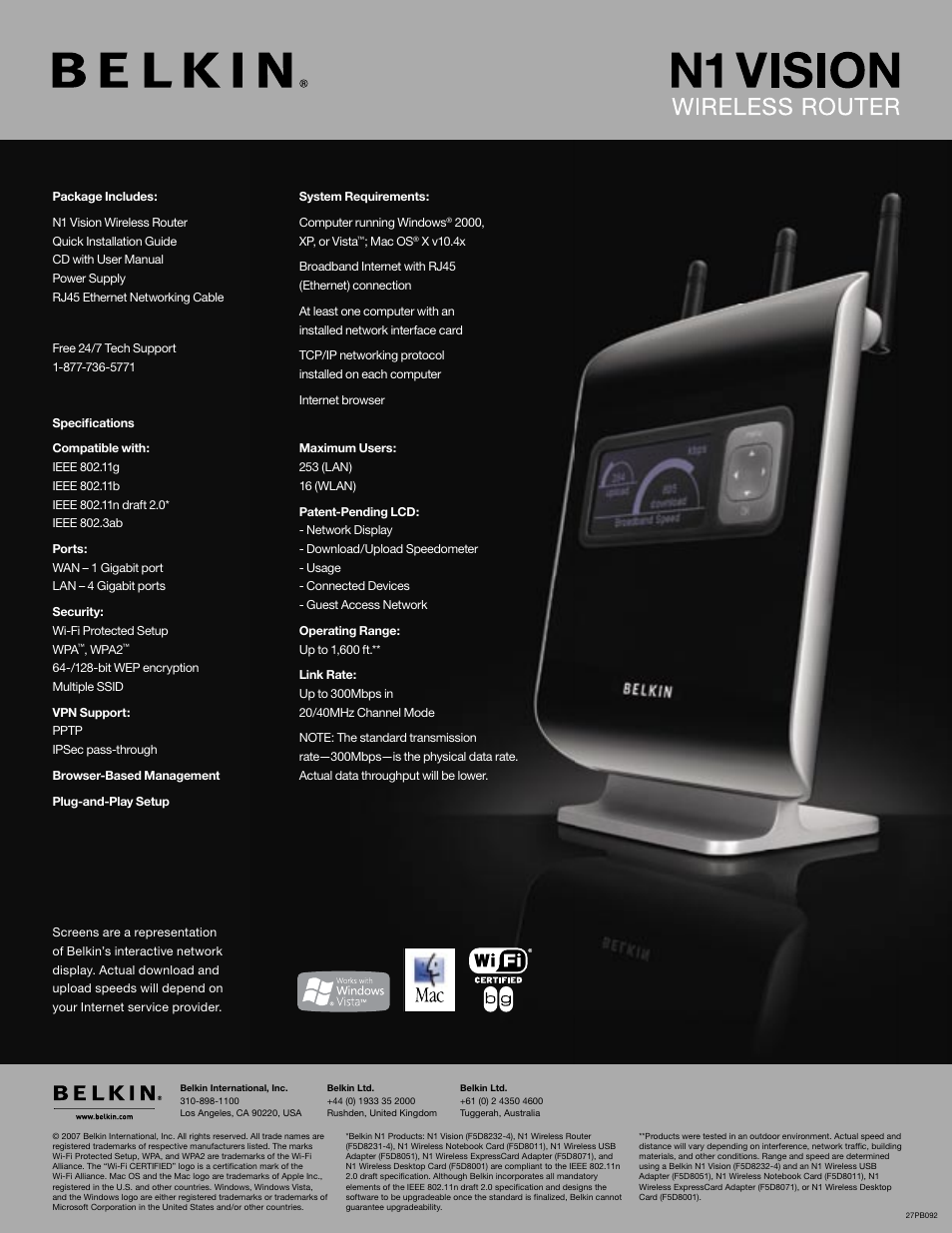 Belkin N1 Vision User Manual | Page 2 / 2