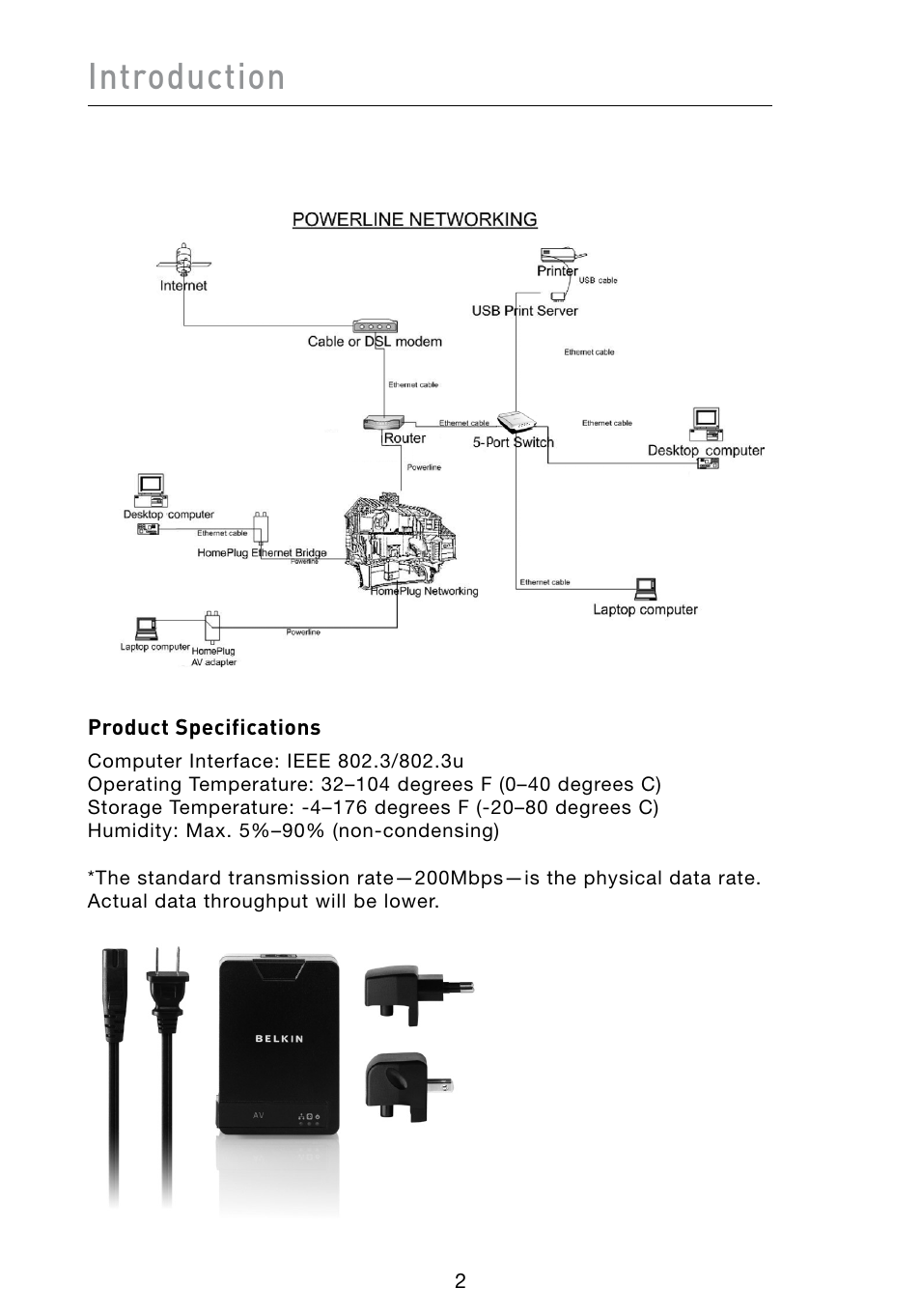Introduction | Belkin POWERLINE AV F5D4072 User Manual | Page 4 / 14