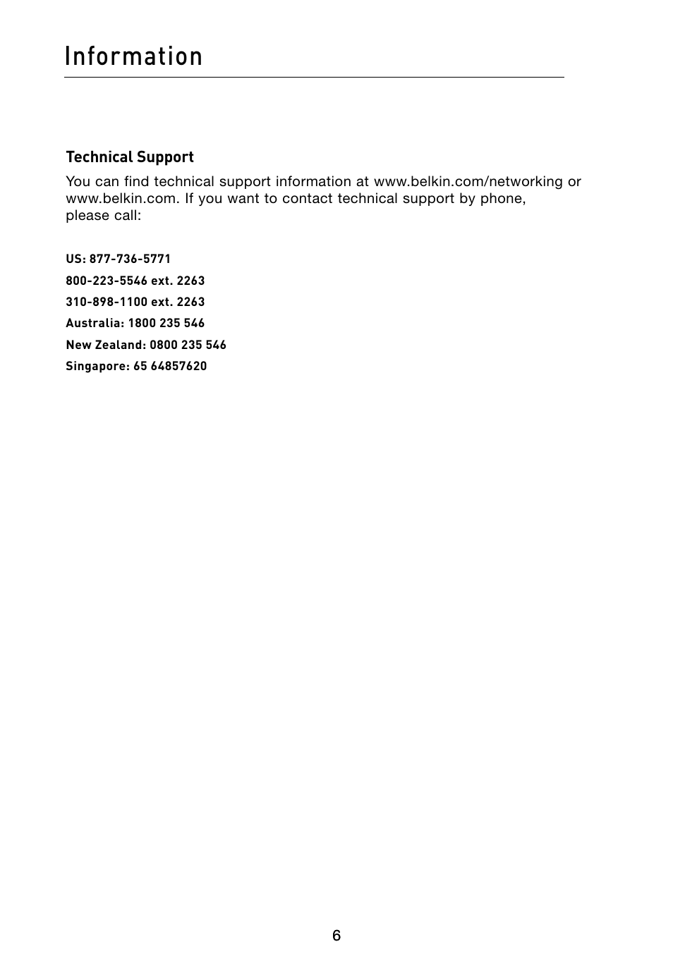 Information | Belkin POWERLINE AV F5D4072 User Manual | Page 8 / 14