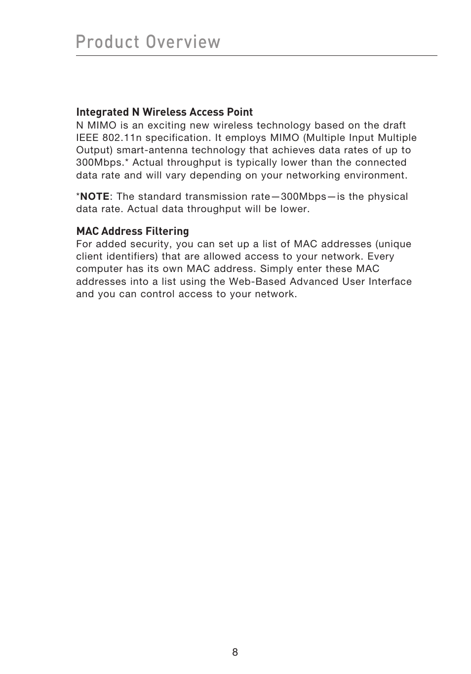 Product overview | Belkin F5D8233EA4 User Manual | Page 10 / 619