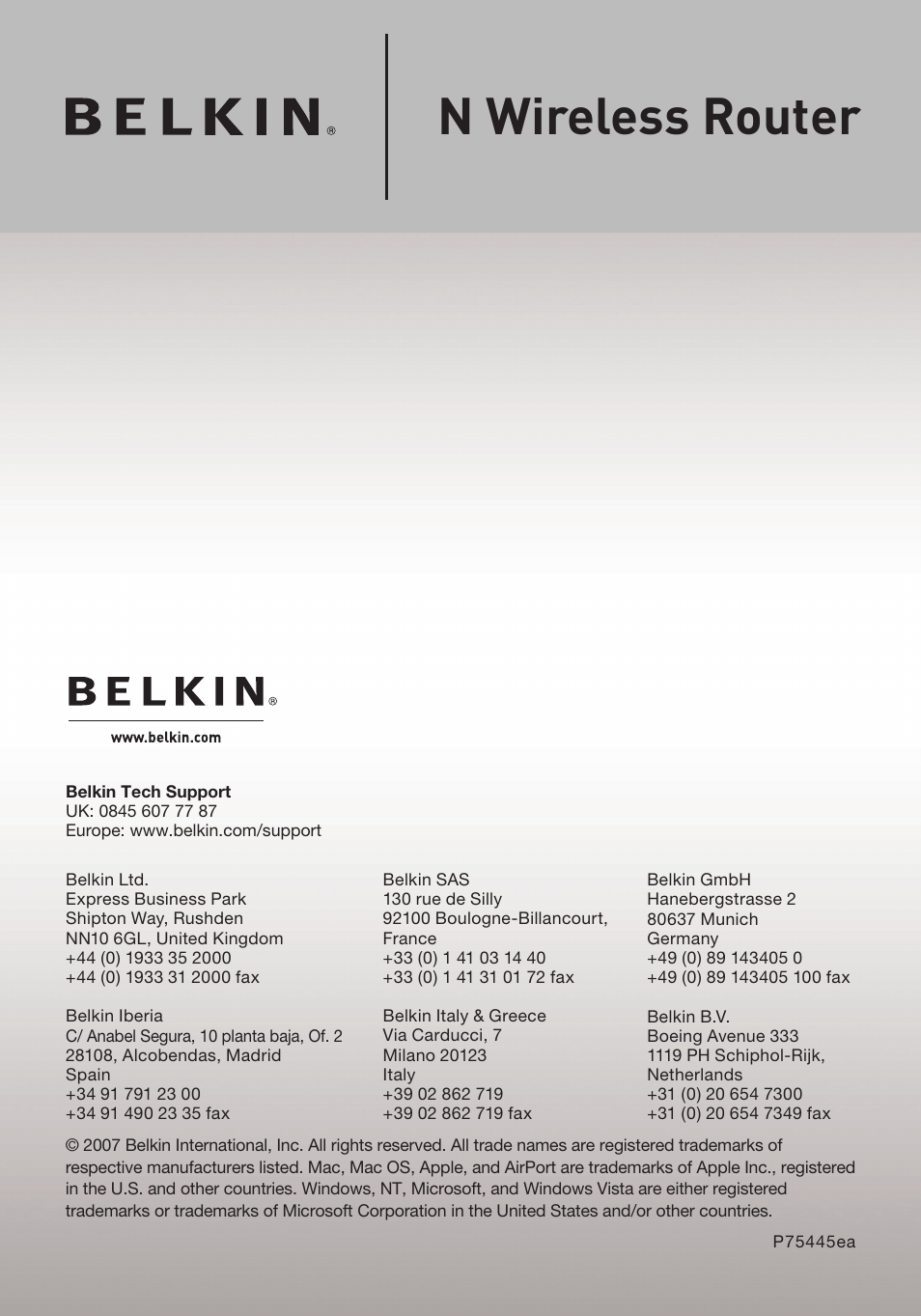 N wireless router | Belkin F5D8233EA4 User Manual | Page 103 / 619