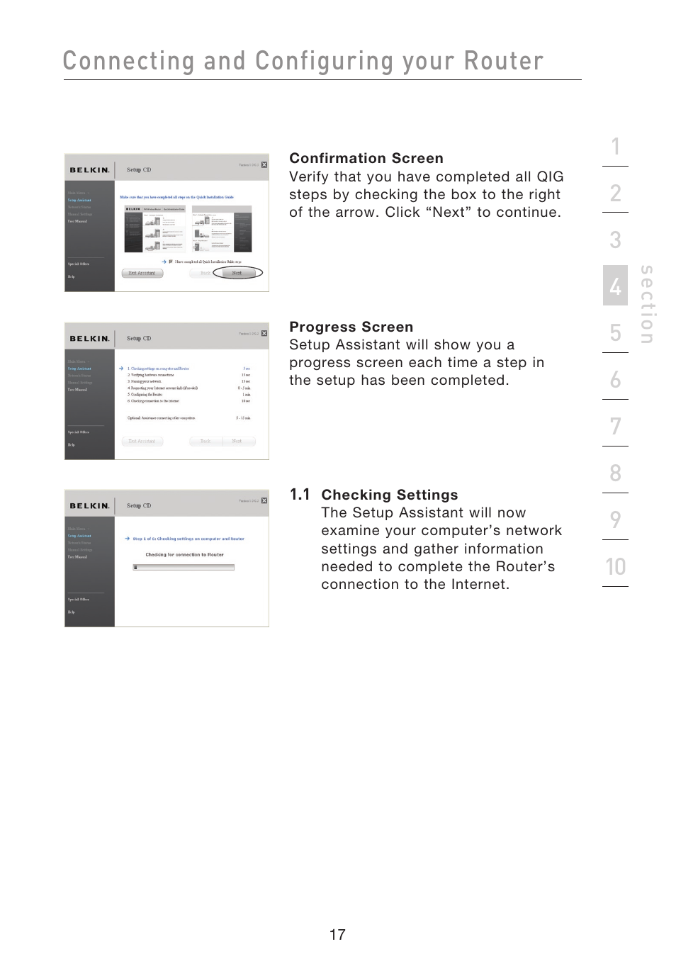 Connecting and configuring your router | Belkin F5D8233EA4 User Manual | Page 19 / 619