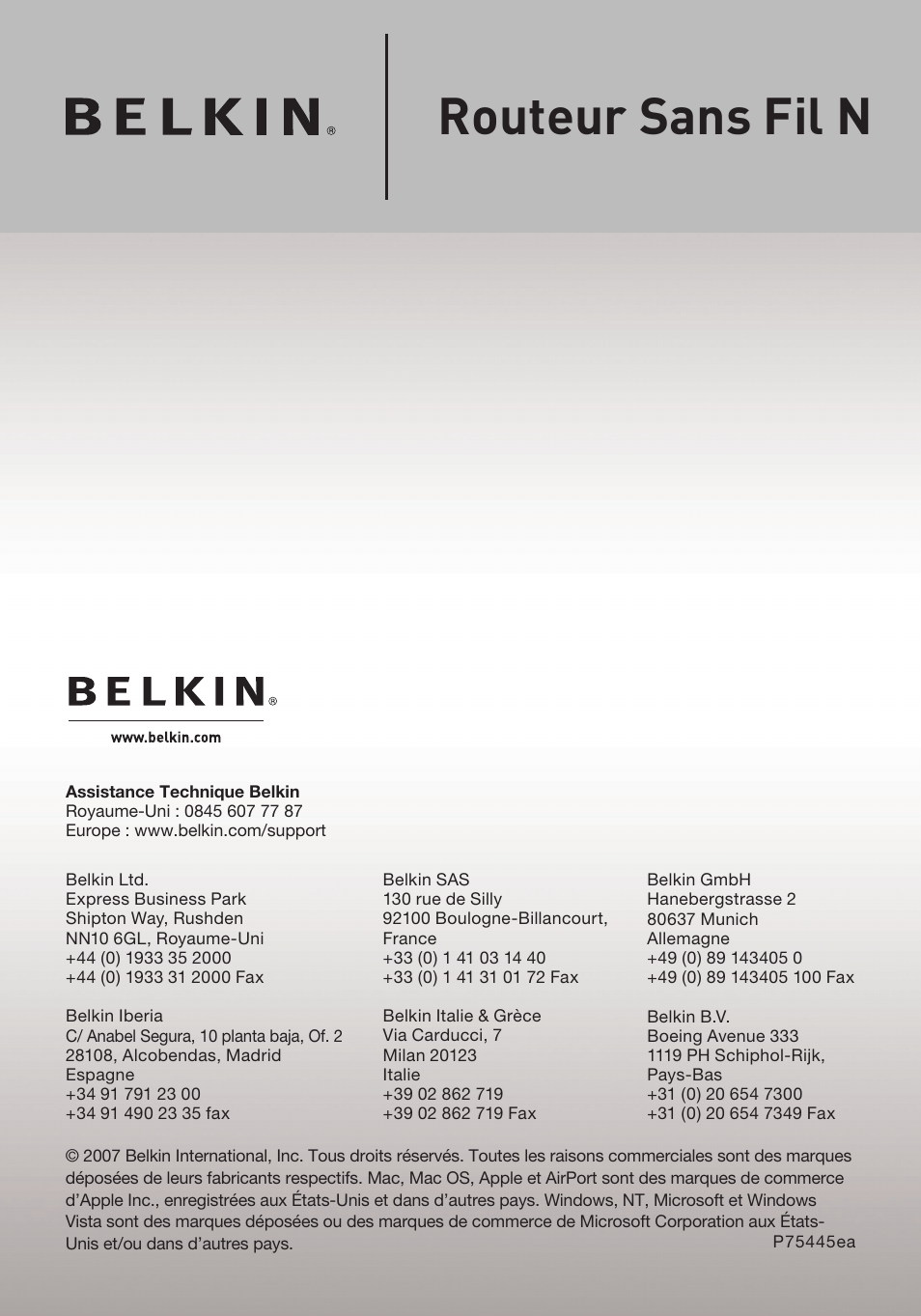 Routeur sans fil n | Belkin F5D8233EA4 User Manual | Page 206 / 619