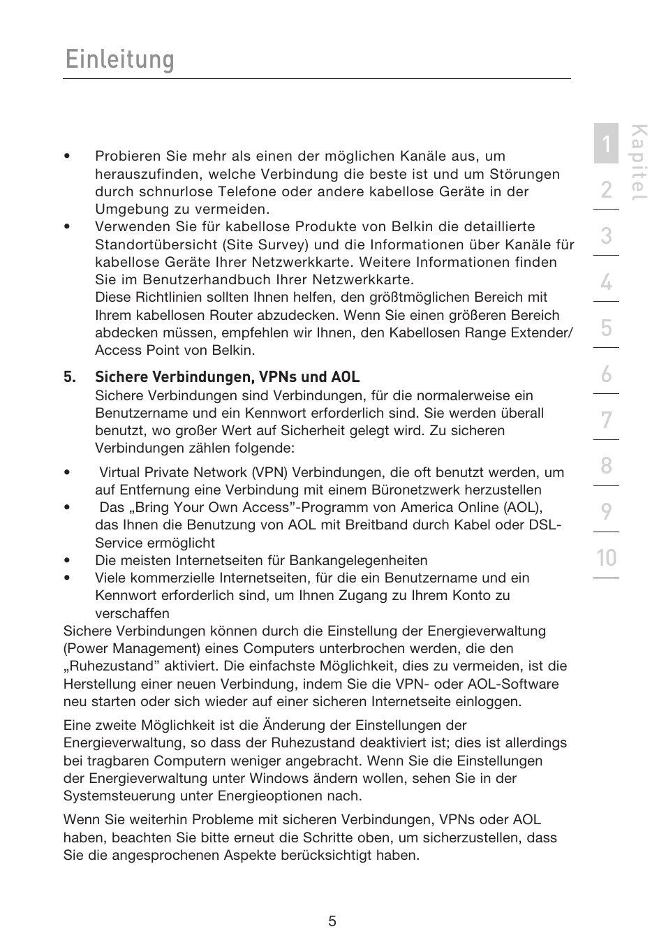 Einleitung, Kap ite l | Belkin F5D8233EA4 User Manual | Page 213 / 619