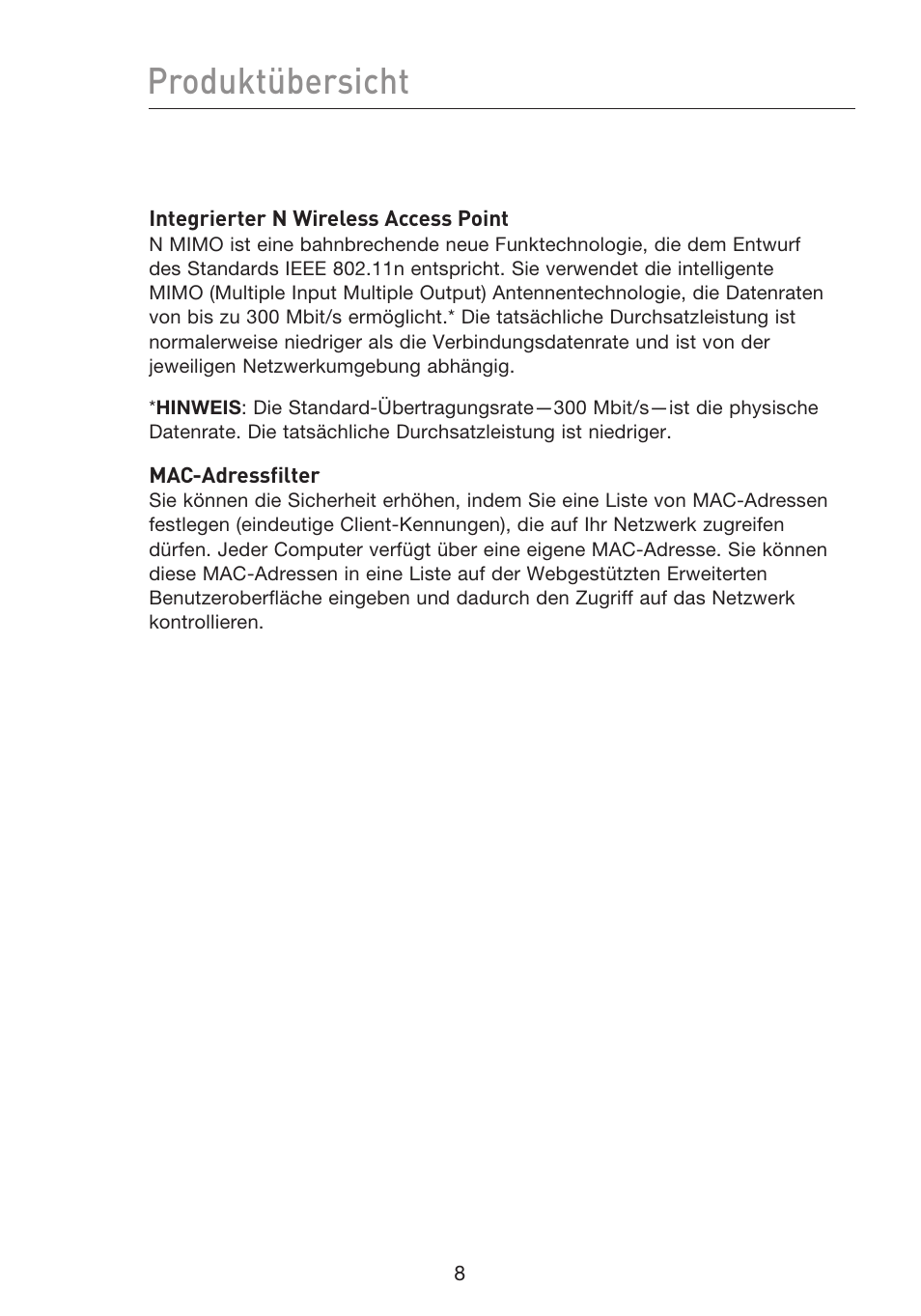 Produktübersicht | Belkin F5D8233EA4 User Manual | Page 216 / 619
