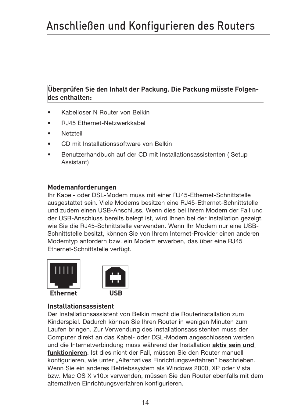 Anschließen und konfigurieren des routers | Belkin F5D8233EA4 User Manual | Page 222 / 619