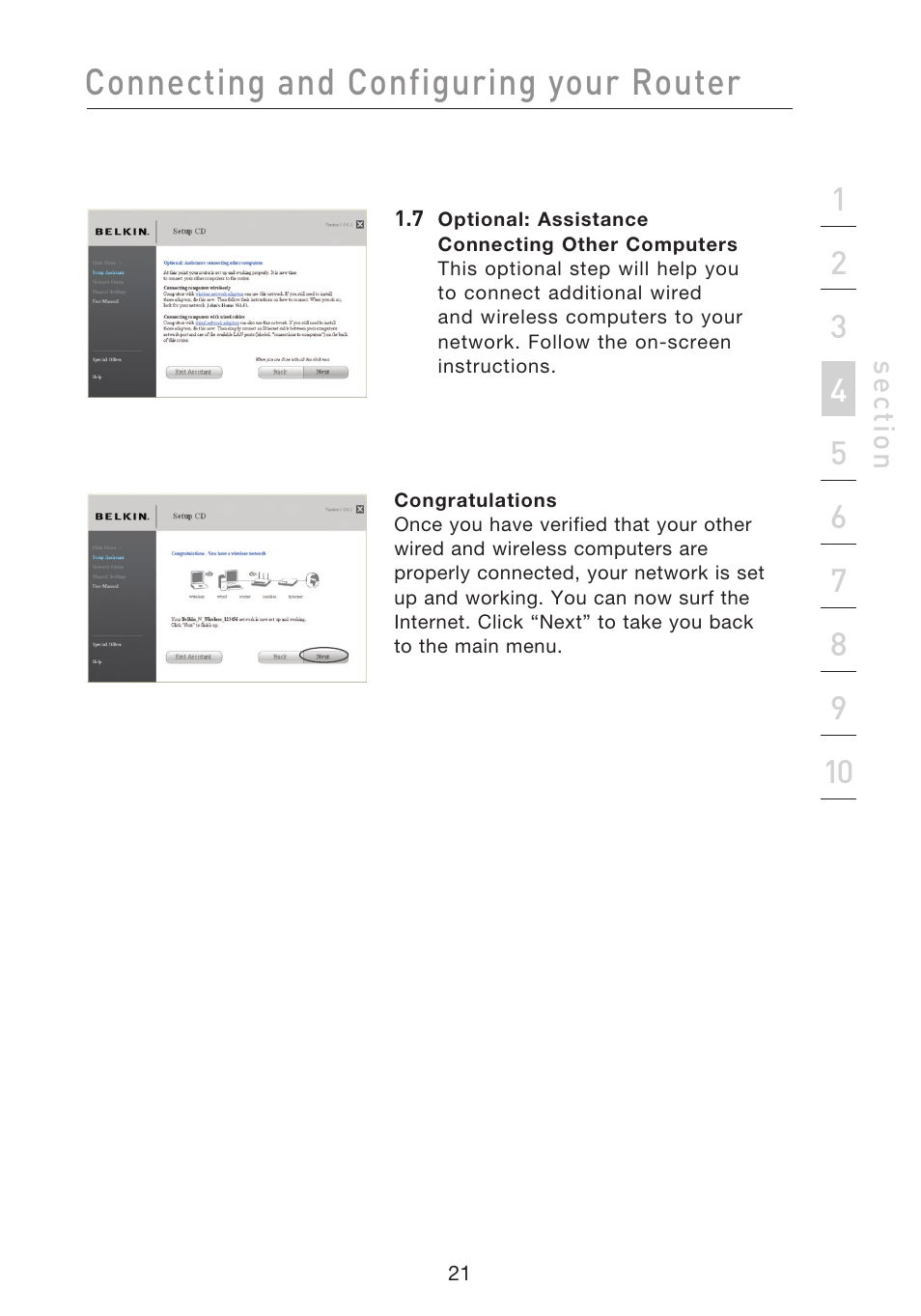 Connecting and configuring your router | Belkin F5D8233EA4 User Manual | Page 23 / 619