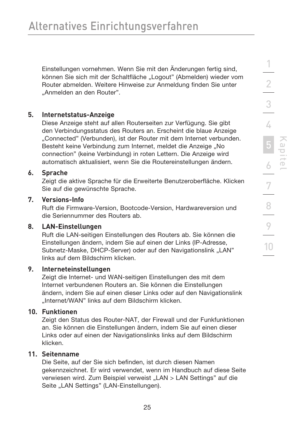 Alternatives einrichtungsverfahren, Kap ite l | Belkin F5D8233EA4 User Manual | Page 233 / 619