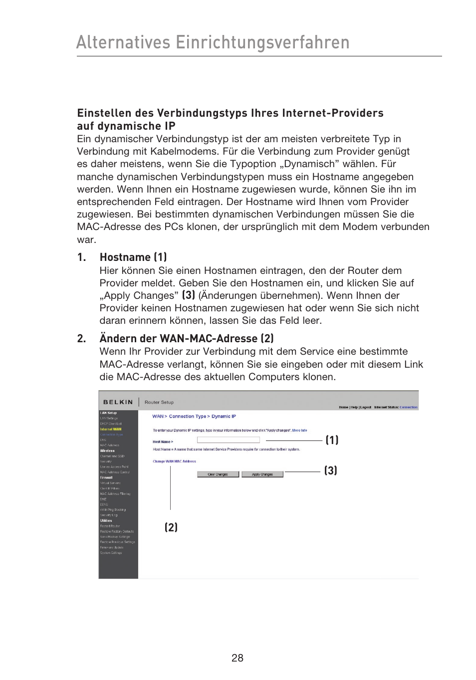 Alternatives einrichtungsverfahren | Belkin F5D8233EA4 User Manual | Page 236 / 619