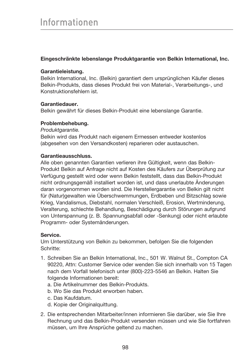 Informationen | Belkin F5D8233EA4 User Manual | Page 306 / 619