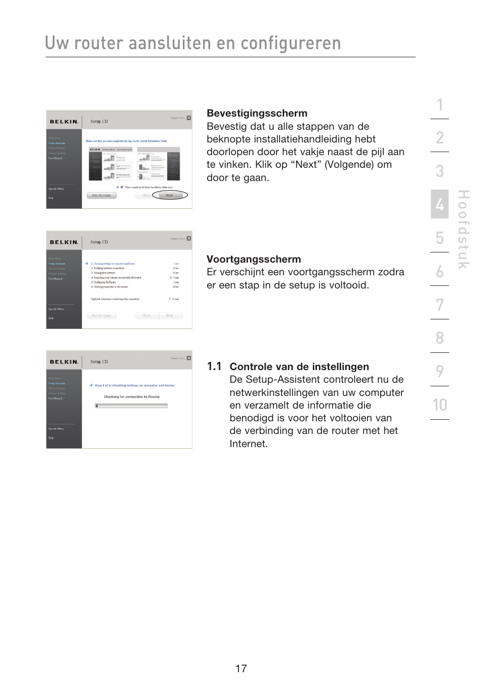 Uw router aansluiten en configureren | Belkin F5D8233EA4 User Manual | Page 329 / 619