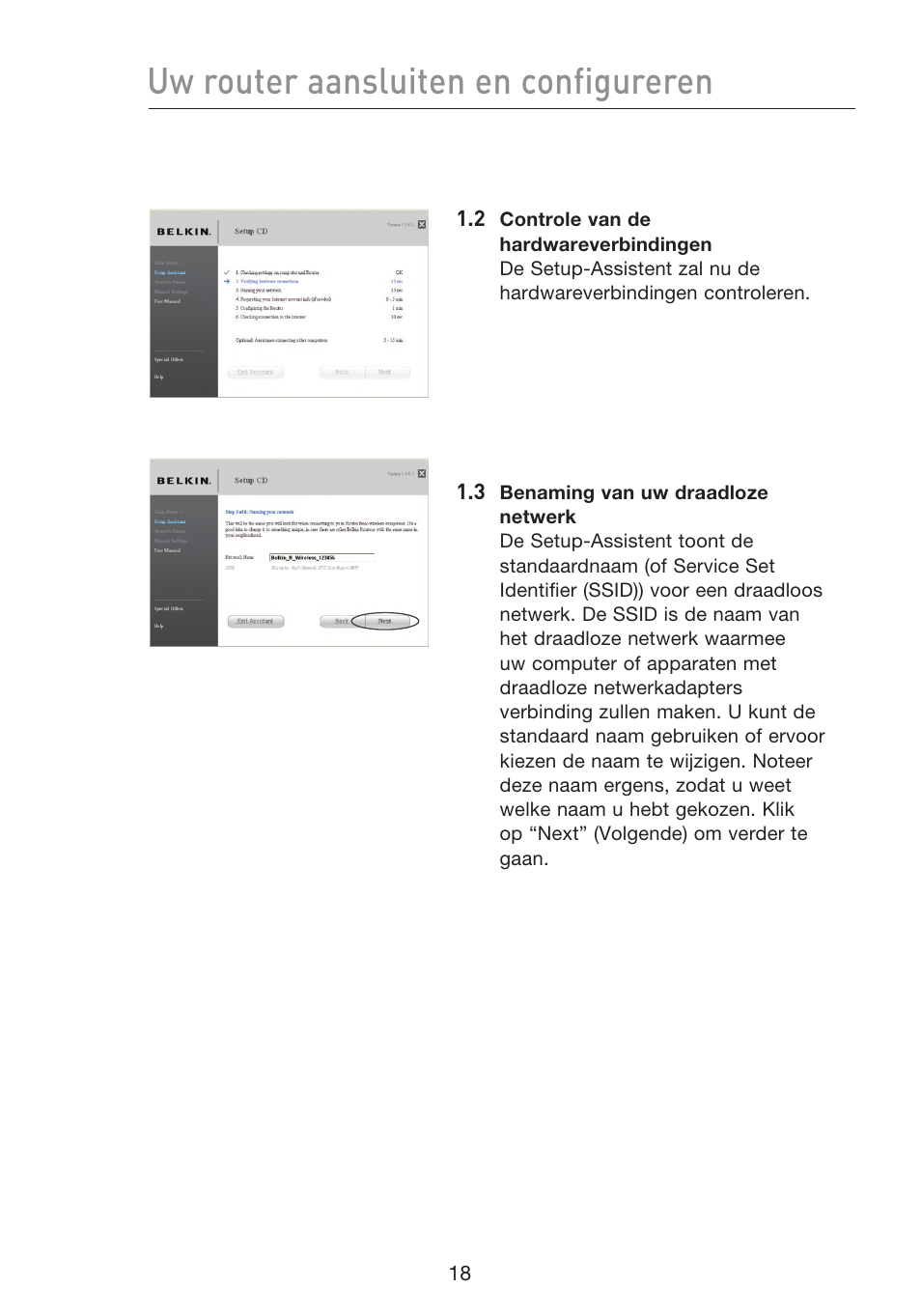 Uw router aansluiten en configureren | Belkin F5D8233EA4 User Manual | Page 330 / 619