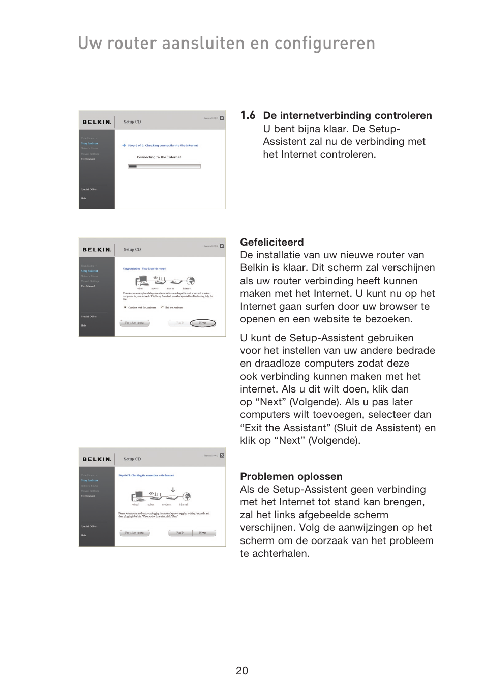 Uw router aansluiten en configureren | Belkin F5D8233EA4 User Manual | Page 332 / 619