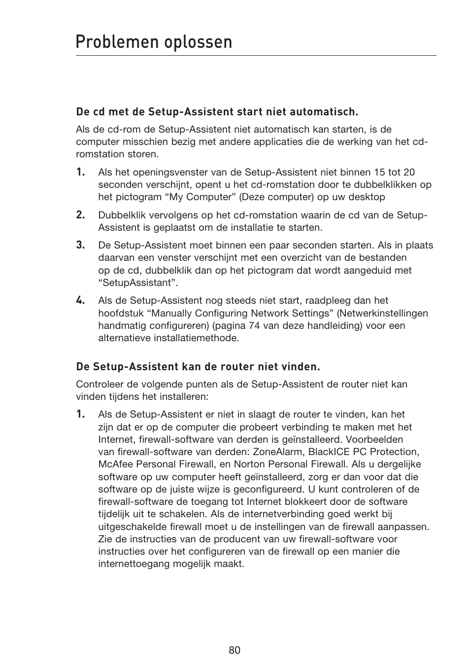 Problemen oplossen | Belkin F5D8233EA4 User Manual | Page 392 / 619