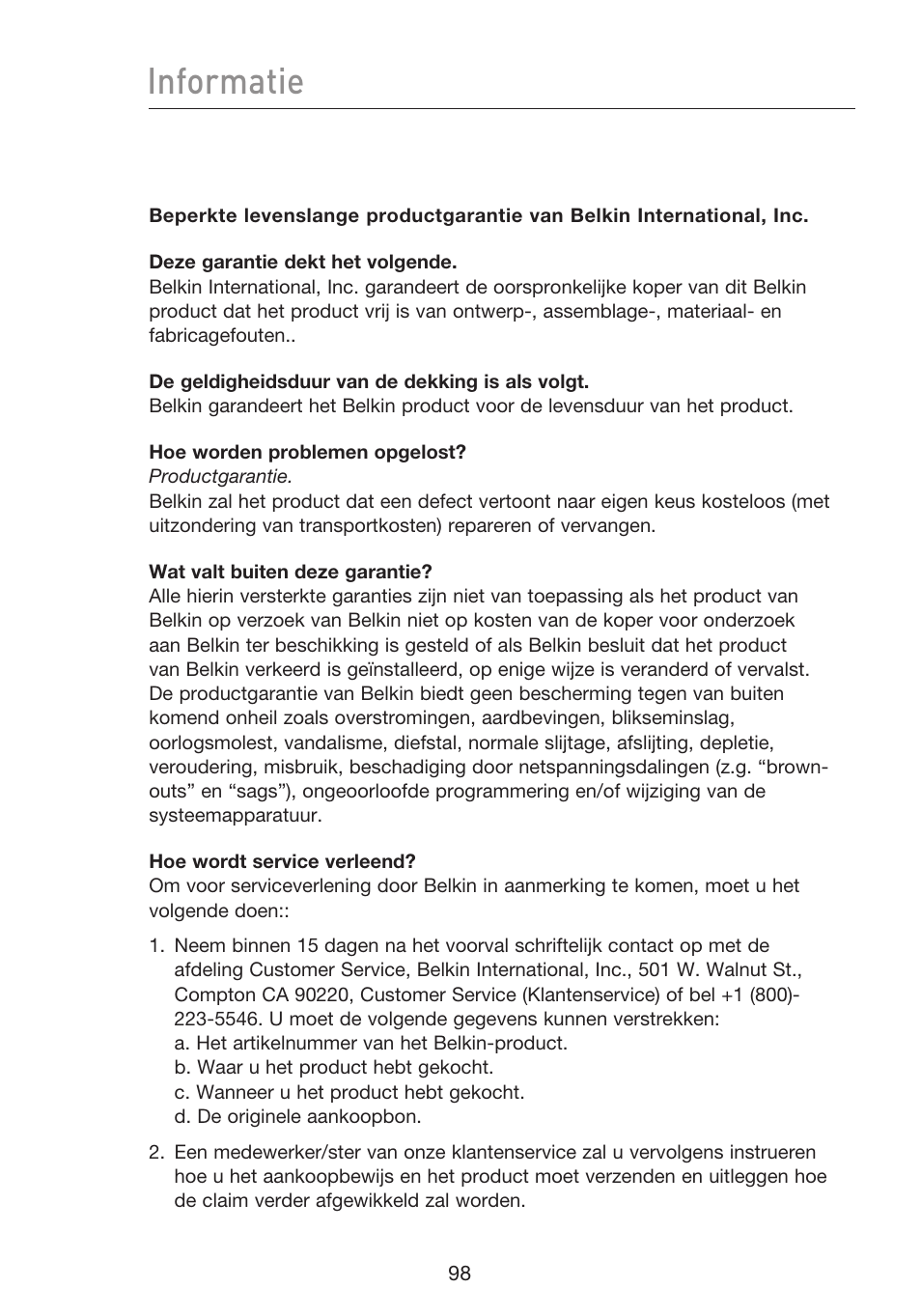 Informatie | Belkin F5D8233EA4 User Manual | Page 410 / 619