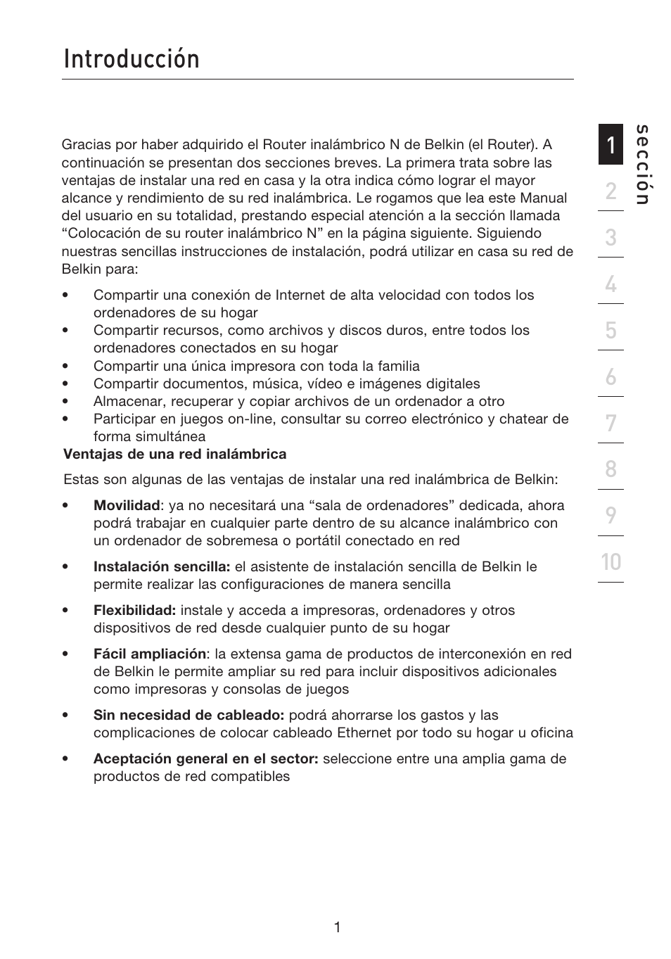 Introducción, Se cc ió n | Belkin F5D8233EA4 User Manual | Page 416 / 619