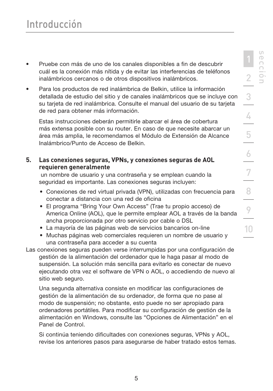 Introducción, Se cc ió n | Belkin F5D8233EA4 User Manual | Page 420 / 619