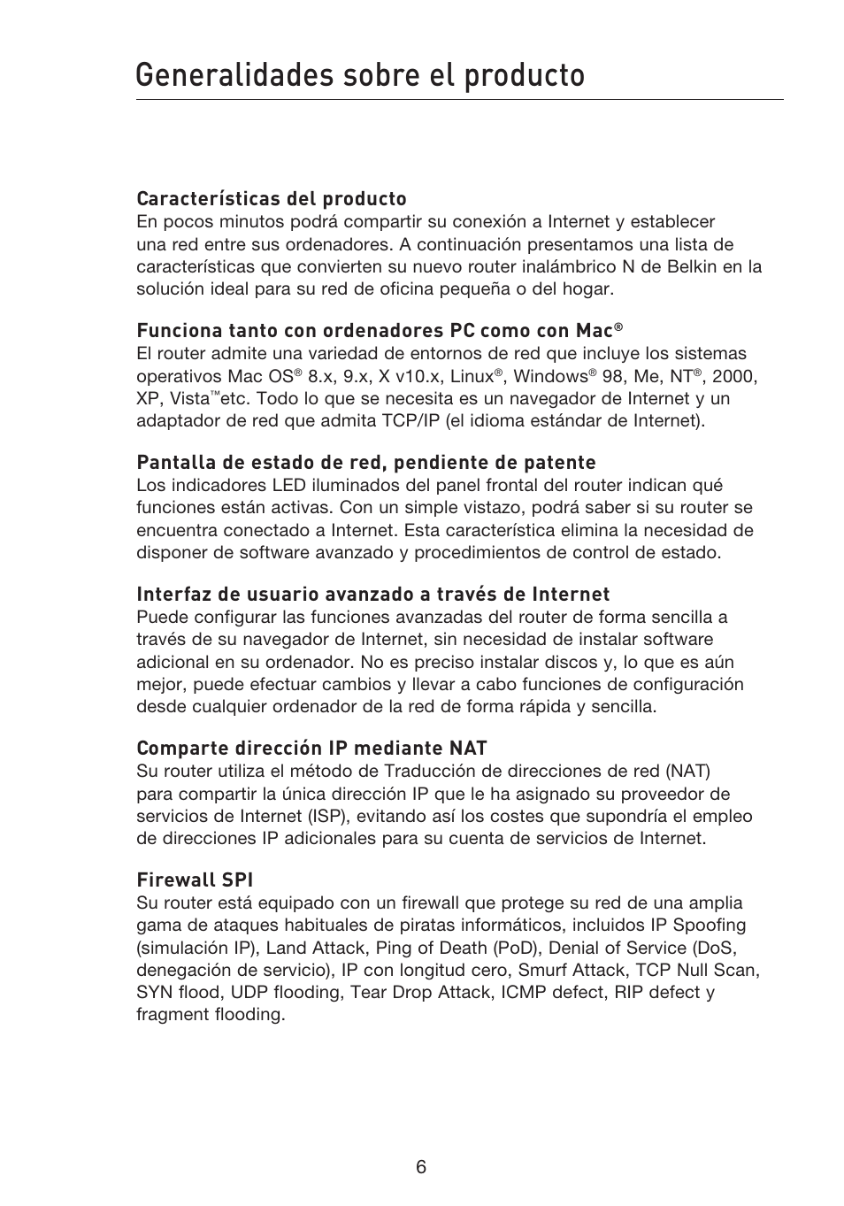 Generalidades sobre el producto | Belkin F5D8233EA4 User Manual | Page 421 / 619