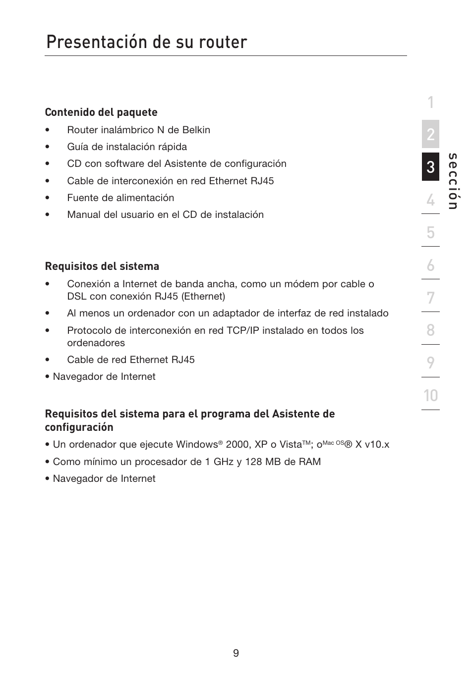 Presentación de su router, Se cc ió n | Belkin F5D8233EA4 User Manual | Page 424 / 619