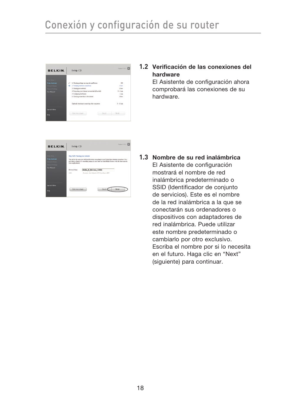 Conexión y configuración de su router | Belkin F5D8233EA4 User Manual | Page 433 / 619