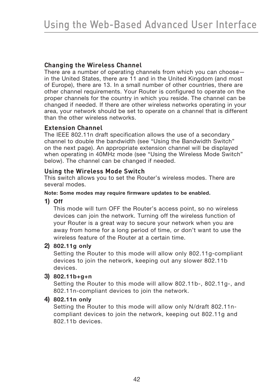 Using the web-based advanced user interface | Belkin F5D8233EA4 User Manual | Page 44 / 619