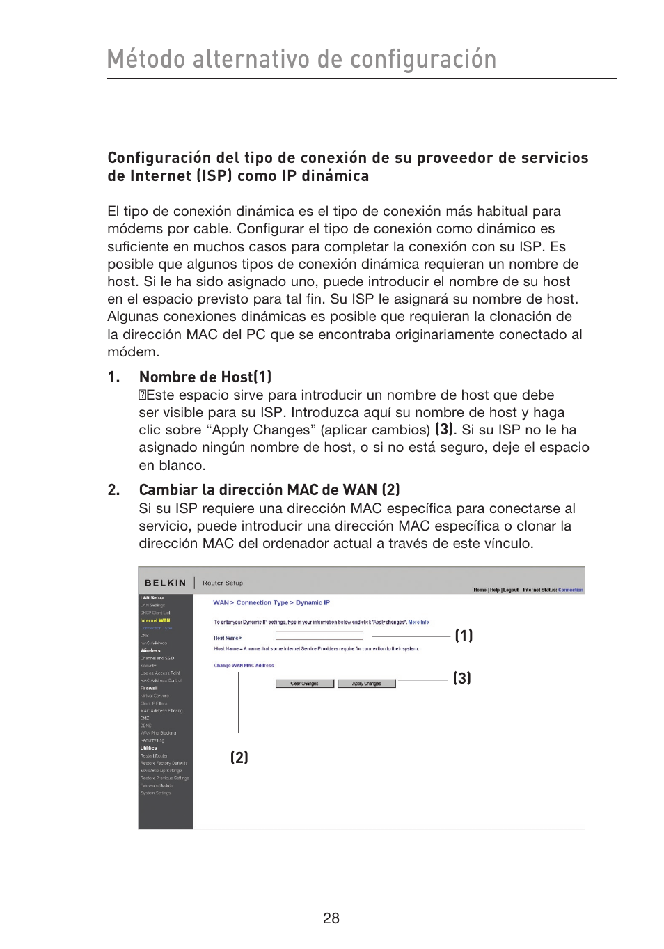 Método alternativo de configuración | Belkin F5D8233EA4 User Manual | Page 443 / 619